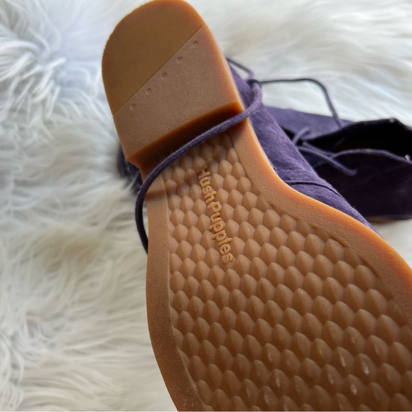 Hush Puppies Cool Purple Suede Lace Up Ankle Loafers - Picture 2 of 7
